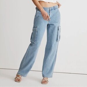 Madewell womens low slung cargo pants light blue 27